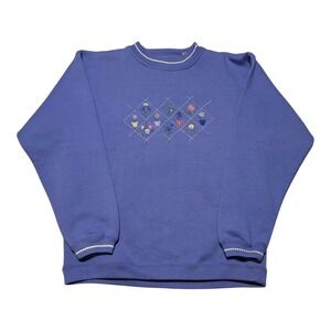 Vintage 90s Antero Natural Designs Flower Floral Grandma Sweatshirt Women's M